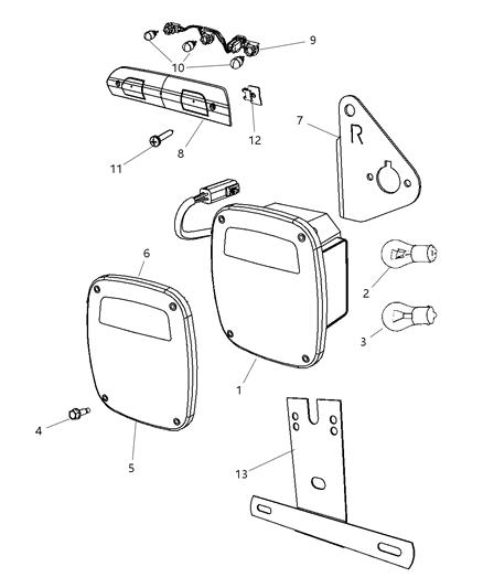 2008 Dodge Ram 3500 Pickup Lamps - Rear Diagram 2