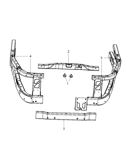 2009 Chrysler Aspen Radiator Housing Diagram for 55362295AF