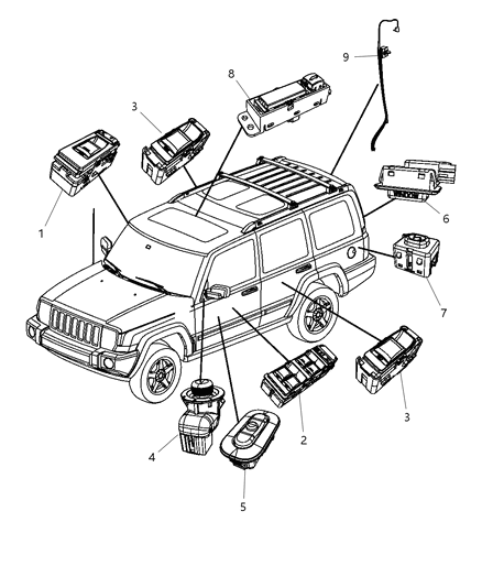 2009 Jeep Commander Switch-Limit Diagram for 68005330AA