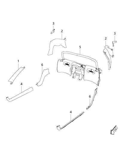 2017 Dodge Viper Panel-A Pillar Diagram for 1VT21DX9AB