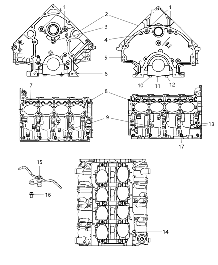 2008 Dodge Magnum Cylinder Block & Hardware Diagram 4