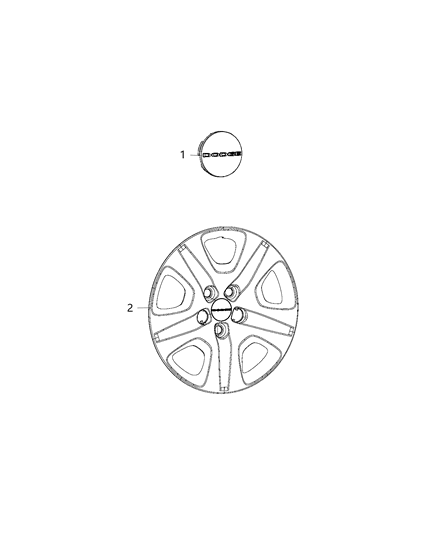 2016 Dodge Dart Wheel Covers & Caps Diagram