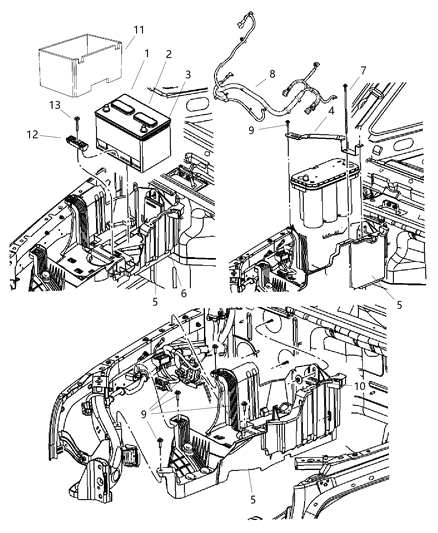 2007 Jeep Wrangler Tray-Component Diagram for 55395864AC