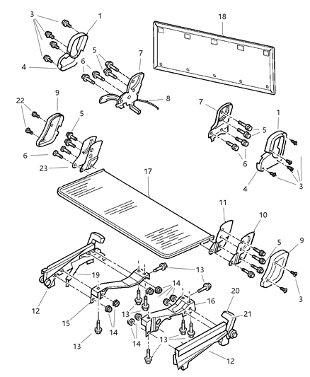 1997 Dodge Caravan RECLINER Seat Back Diagram for 4797236