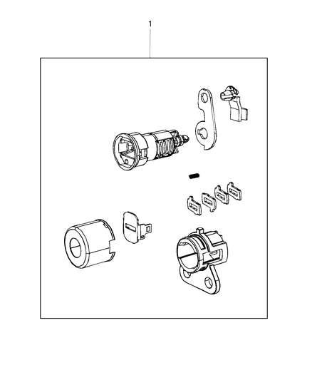 2019 Ram 4500 Front Door Lock Cylinders & Related Parts Diagram