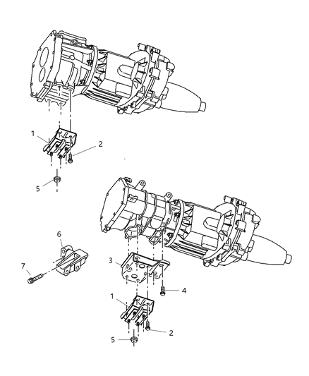 2002 Dodge Dakota Engine Mounting, Rear Diagram 4