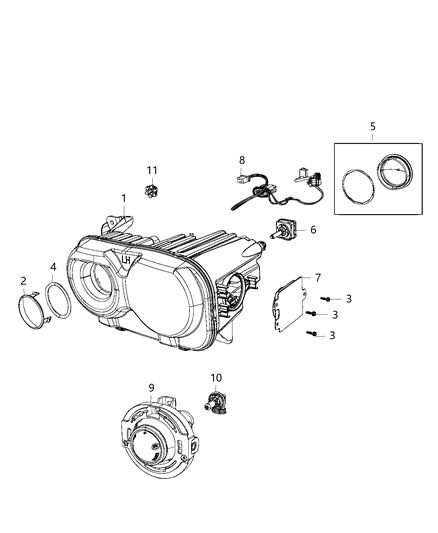 2018 Dodge Challenger Parts, Fog Lamp & Head Lamp Service Diagram 2