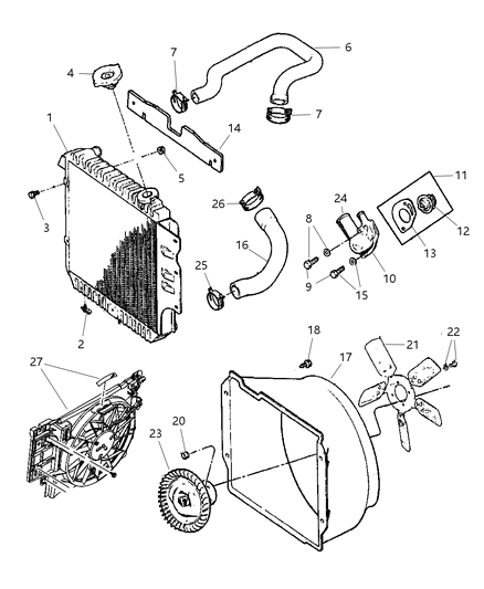 2006 Jeep Wrangler SHROUD-Fan Diagram for 52028127AE