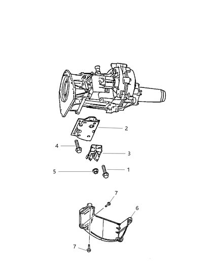 2001 Dodge Dakota Engine Mounting, Rear Diagram 5