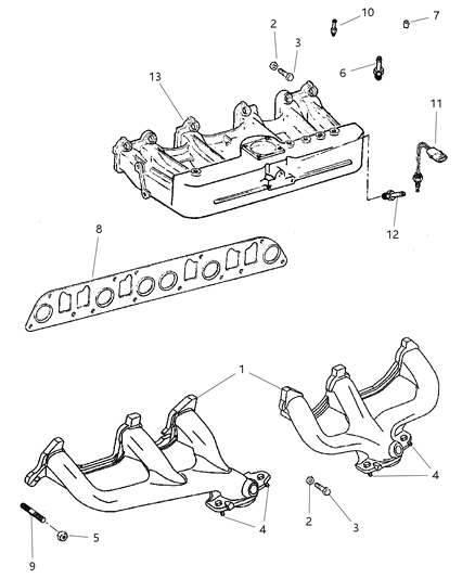 2000 Jeep Cherokee Manifold - Intake & Exhaust Diagram 3