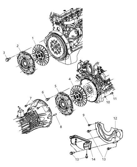 2008 Dodge Ram 3500 Cab Chassis Clutch Assembly Diagram