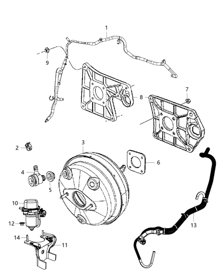 2015 Jeep Wrangler Booster-Power Brake Diagram for 68139853AA