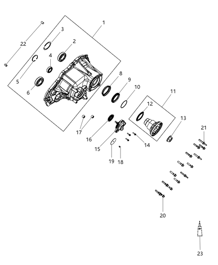 2013 Dodge Durango Rear Case Half & Extension Diagram