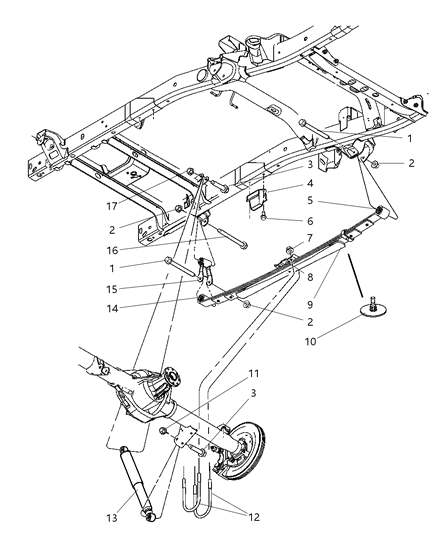 2007 Dodge Ram 1500 BUSHING-Spring Diagram for 52113553AC