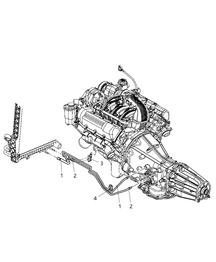 2004 Dodge Durango Transmission Oil Cooler & Lines Diagram 1