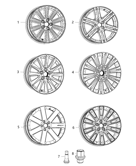 2012 Chrysler 300 Wheels & Hardware Diagram