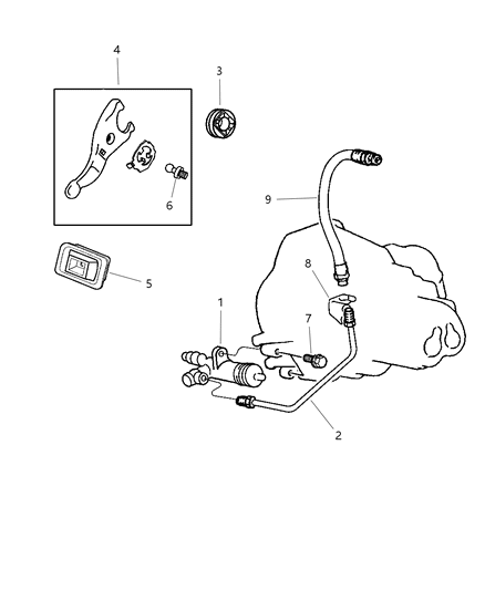 1998 Chrysler Sebring Coupe Controls, Hydraulic Clutch Diagram
