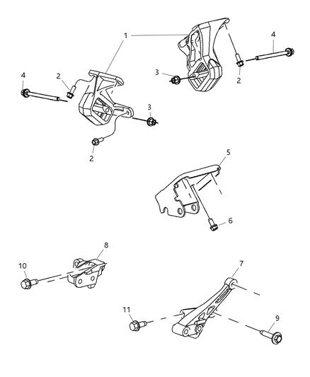 2006 Dodge Dakota INSULATOR-Engine Mount Diagram for 52855717AA