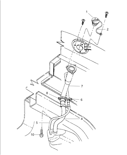 1997 Chrysler Concorde Fuel Tank Filler Tube Diagram