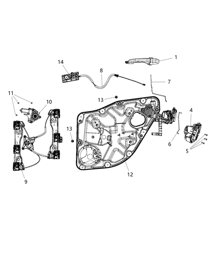 2014 Dodge Durango Cable-Inside Handle To Latch Diagram for 68092219AA