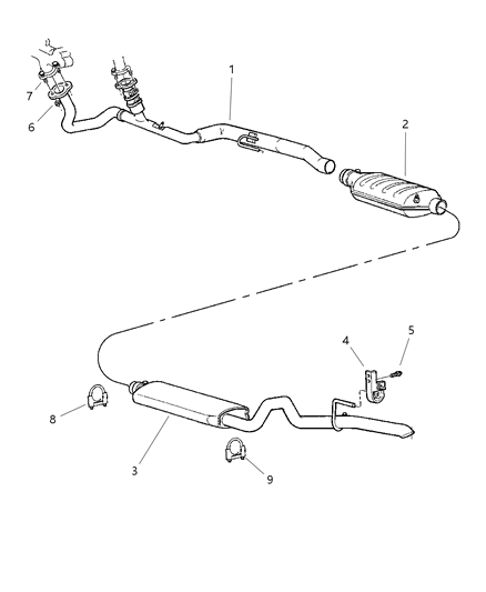 1997 Jeep Grand Cherokee Exhaust Pipe Diagram for 52101301AB