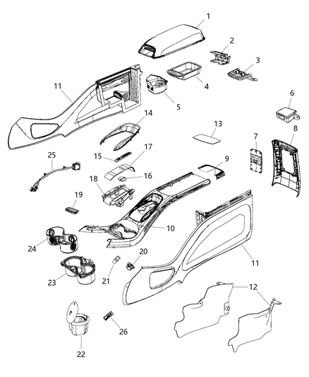 2017 Dodge Journey Bezel-Gear Shift Indicator Diagram for 1ZX19JXPAA