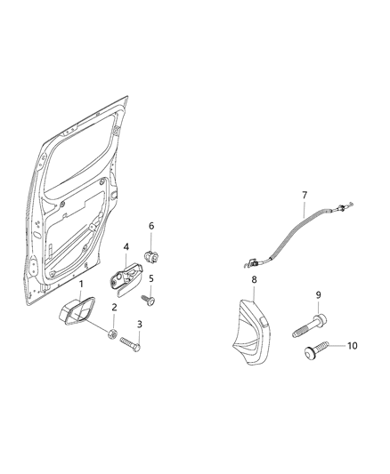 2018 Ram ProMaster City Rear Door Trim Bezels And Handle Diagram