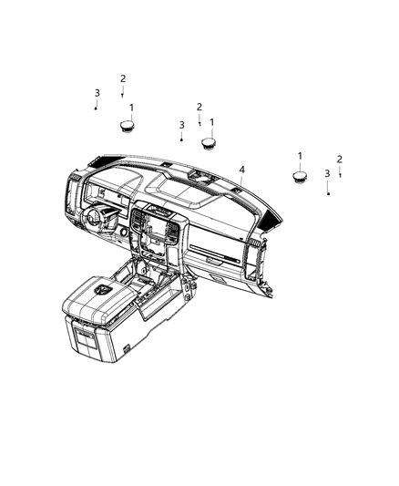 2019 Ram 1500 Speaker, Front Dash Diagram 1