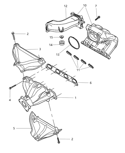 2005 Chrysler PT Cruiser Exhaust Manifold Diagram for 4693133AD