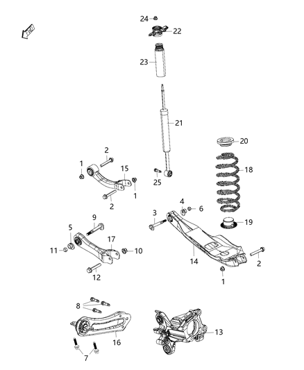 2017 Chrysler 200 Link-Trailing Arm Diagram for 68175510AD