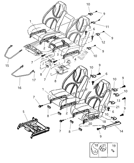 2000 Dodge Durango Shield Seat Cushion Diagram for SZ861C3AA