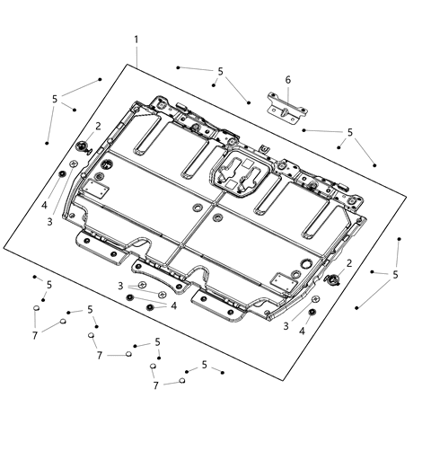 2017 Chrysler Pacifica Load Floor, Second Row Deleted Seats Diagram