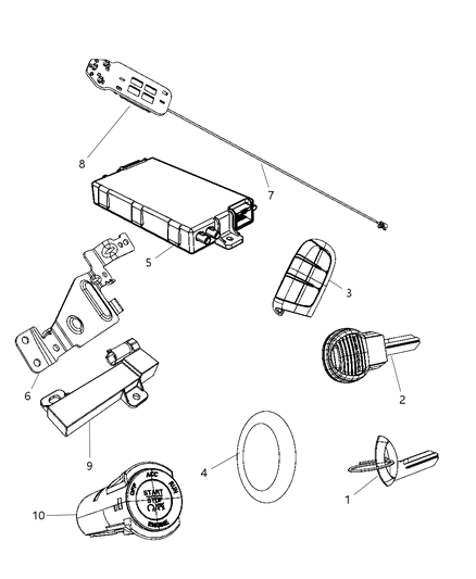 2011 Dodge Journey Antenna-Remote Start And KEYLESS En Diagram for 68067582AC