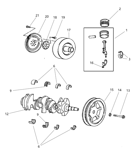 2003 Dodge Grand Caravan Crankshaft & Piston Diagram 3