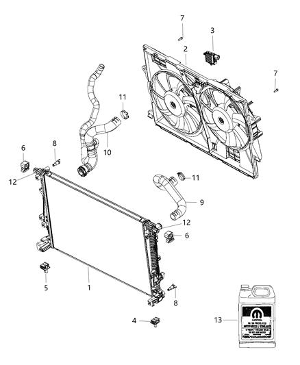 2019 Jeep Cherokee Radiator & Related Parts Diagram 2