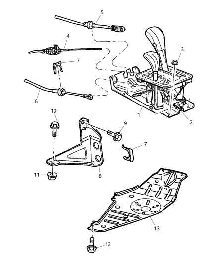 2000 Jeep Grand Cherokee Gearshift Controls Diagram 1