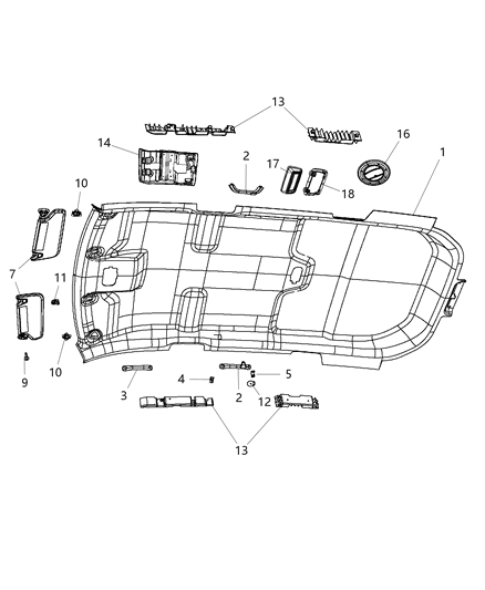 2015 Dodge Journey Headliners & Visors Diagram