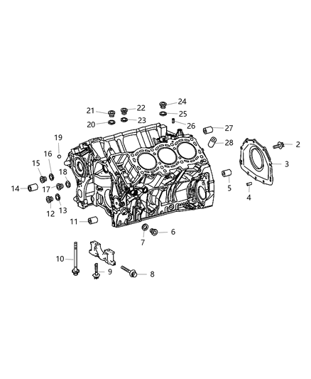 2008 Jeep Grand Cherokee Cylinder Block & Hardware Diagram 1