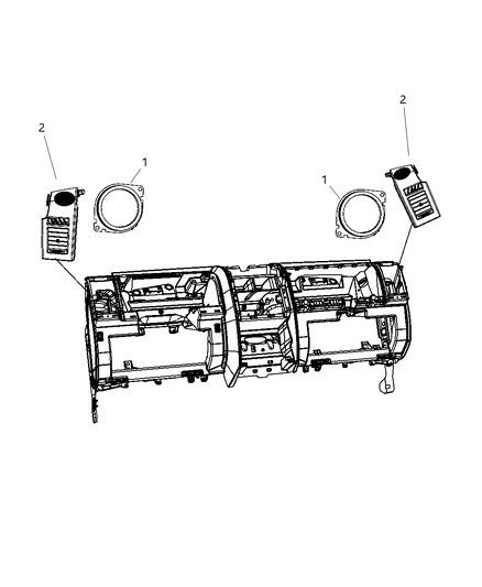 2007 Dodge Nitro Speakers Instrument Panel Diagram
