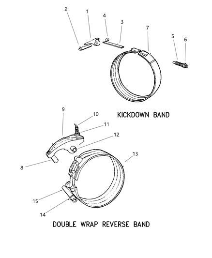 1997 Jeep Grand Cherokee Bands, Reverse & Kickdown With Linkage Diagram