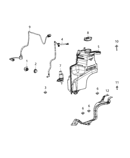 2021 Jeep Wrangler Reservoir, Windshield Washer Diagram 8