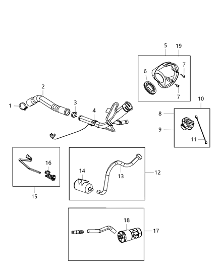 2013 Ram 1500 Tube-Fuel Filler Diagram for 55398621AG