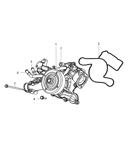 2009 Dodge Durango Water Pump & Related Parts Diagram 3