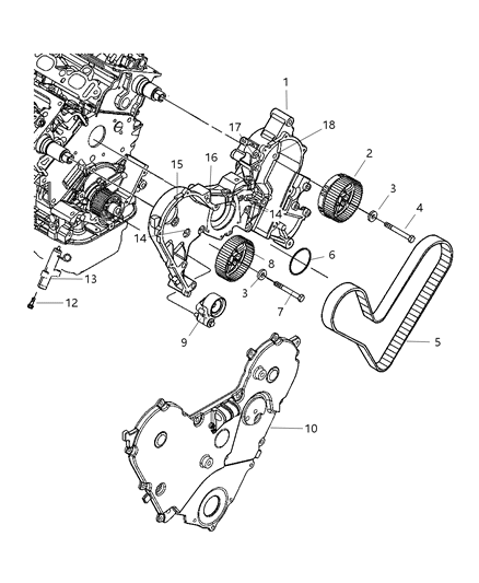 2004 Chrysler Pacifica Timing Belt & Cover Diagram