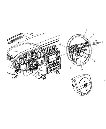 2009 Dodge Challenger Steering Wheel Assembly Diagram