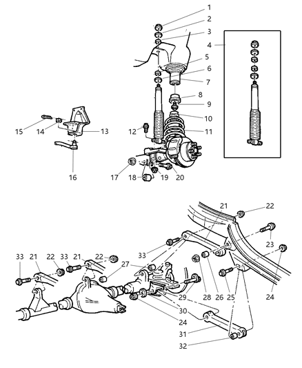 2005 Jeep Wrangler Suspension - Front Springs With Control Arms And Track Bar Diagram