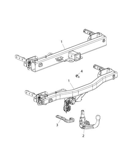 2017 Jeep Renegade Tow Hooks & Hitches, Rear Diagram