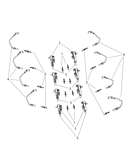 2008 Dodge Ram 1500 Spark Plugs, Cables & Coils Diagram 2