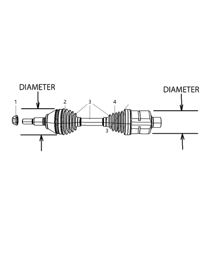 2002 Dodge Ram 1500 Boot Pkg-Half Shaft Diagram for 5072390AA