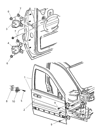 2009 Jeep Commander Door-Front Door Outer Repair Diagram for 55396547AC